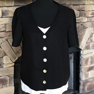 Urban Romantics  100% rayon black blouse